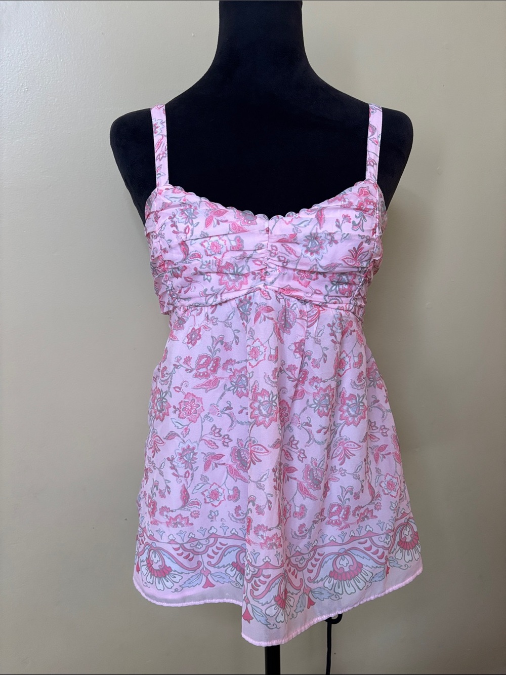 Hollister Pink Floral Babydoll Camisole